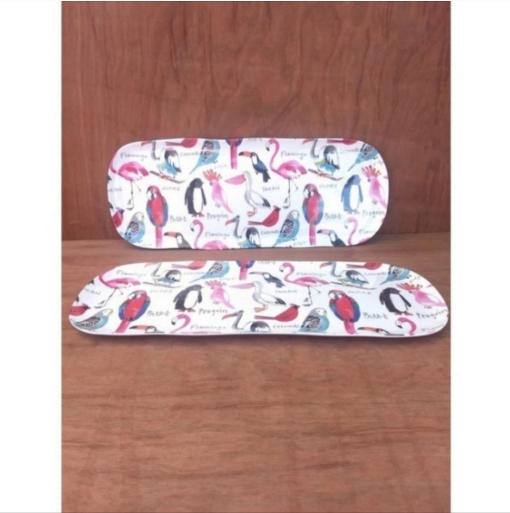NWOT World Market colorful rectangular bird trays